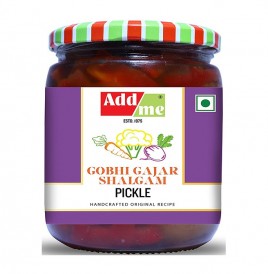 Add me Gobhi Gajar Shalgam Pickle   Glass Jar  600 grams